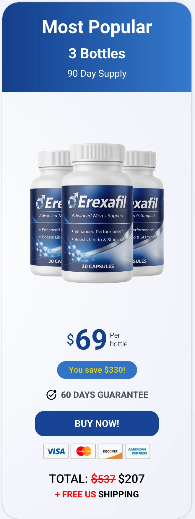 Erexafil 3 bottles